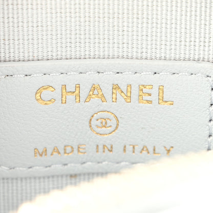 Chanel Lambskin Quilted CC In Love Mini Heart Bag Charm  Light Blue 7 of 14