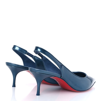 Christian Louboutin Patent Sporty Kate Slingback 55 Pumps 40 Denim 5 of 10