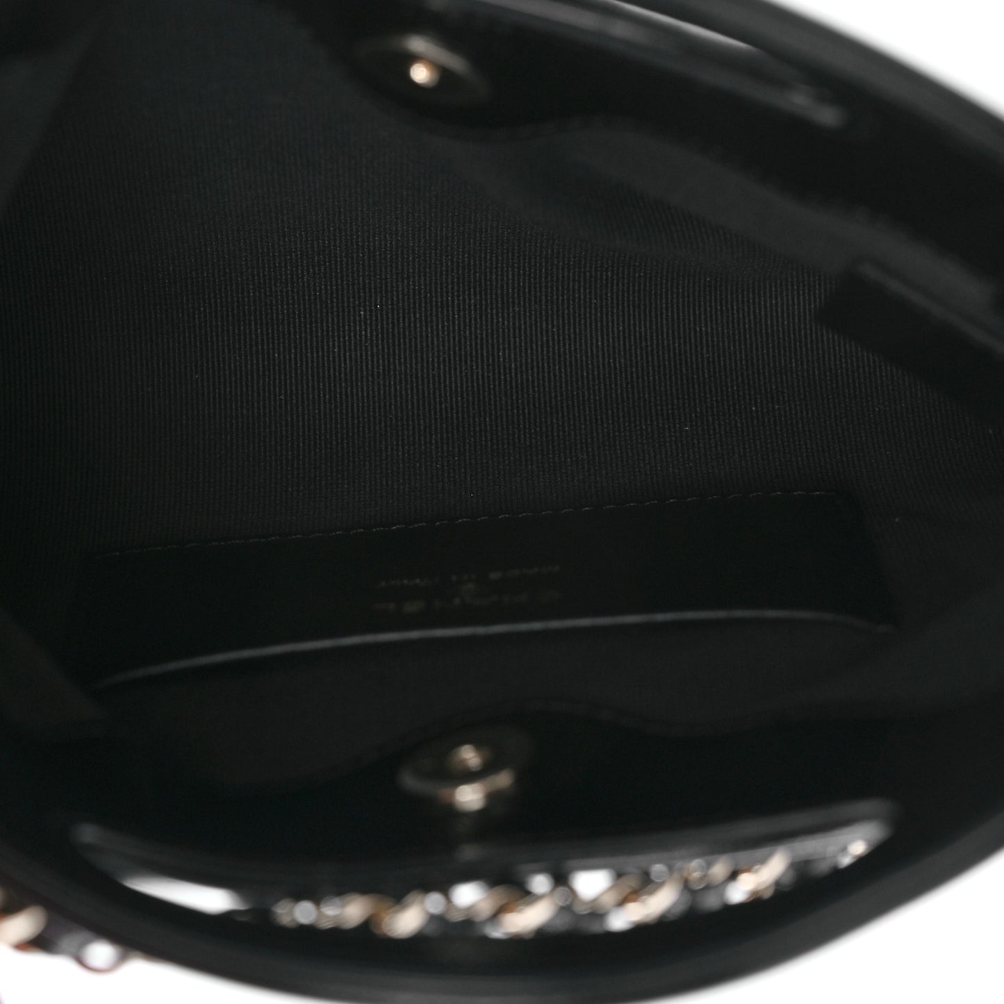 Shiny Crumpled Calfskin Quilted Nano 31 Shopping Bag Black