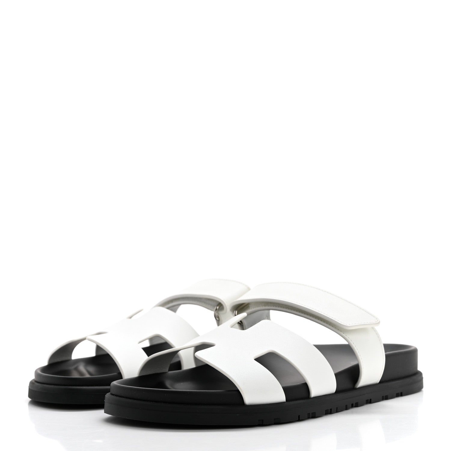 Hermes Calfskin Womens Chypre Sandals 39.5 White 3 of 9