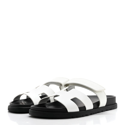 Hermes Calfskin Womens Chypre Sandals 39.5 White 3 of 9