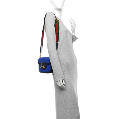 Gucci Casy Wool Azalea Calfskin Mini Horsebit 1955 Shoulder Bag Blue China 2 of 10