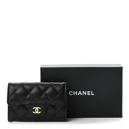 Chanel Caviar Quilted Flap Card Holder Wallet Black 9 of 9