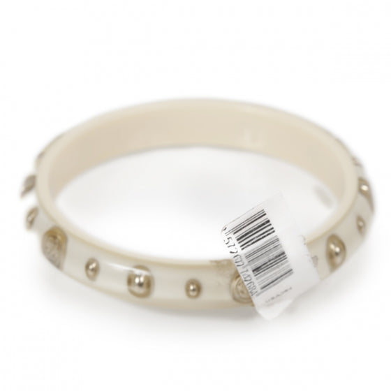 Chanel Resin Studded Bracelet White 2 of 6