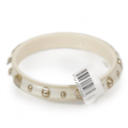 Chanel Resin Studded Bracelet White 2 of 6