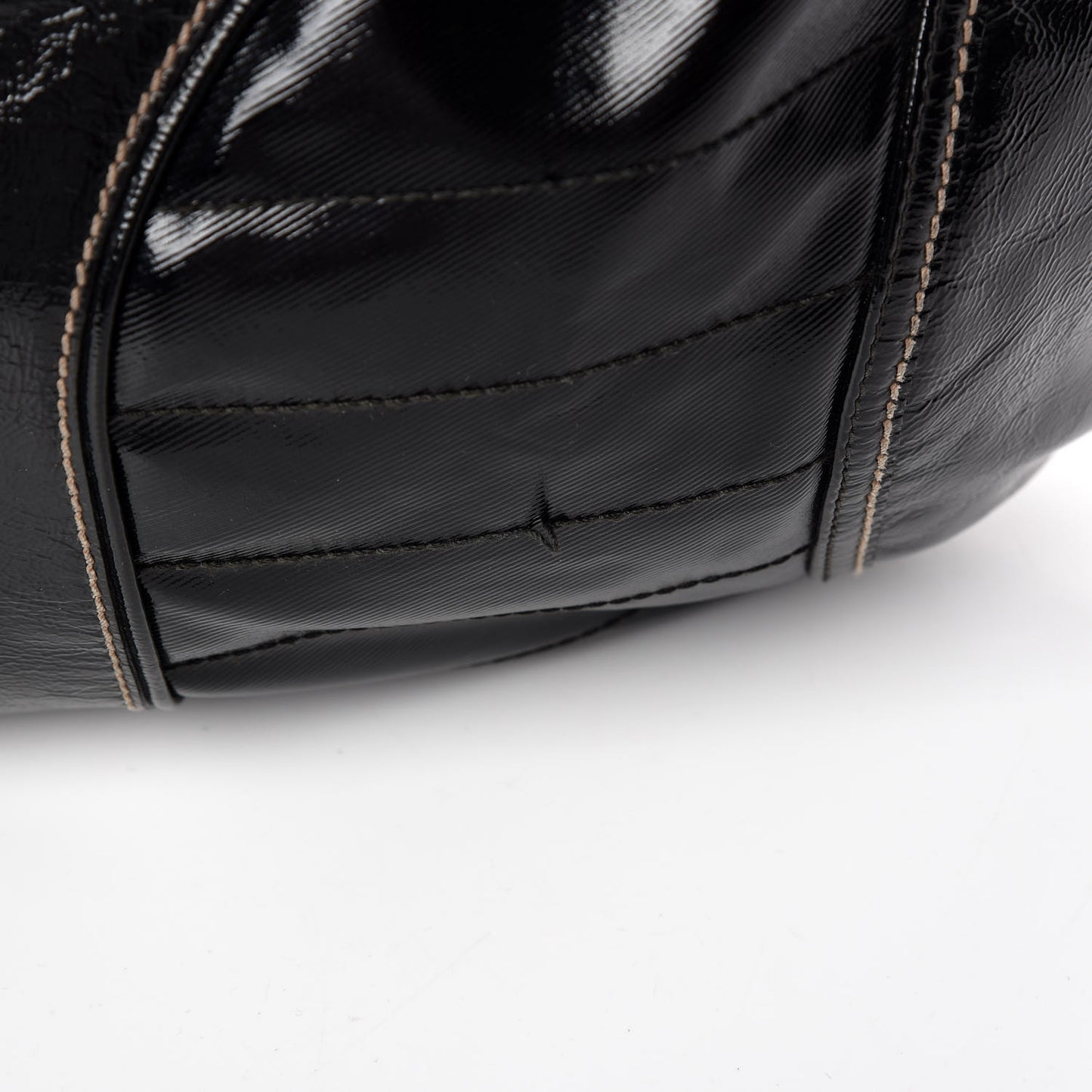 Patent Calfskin Medium Snow Glam Hobo Black