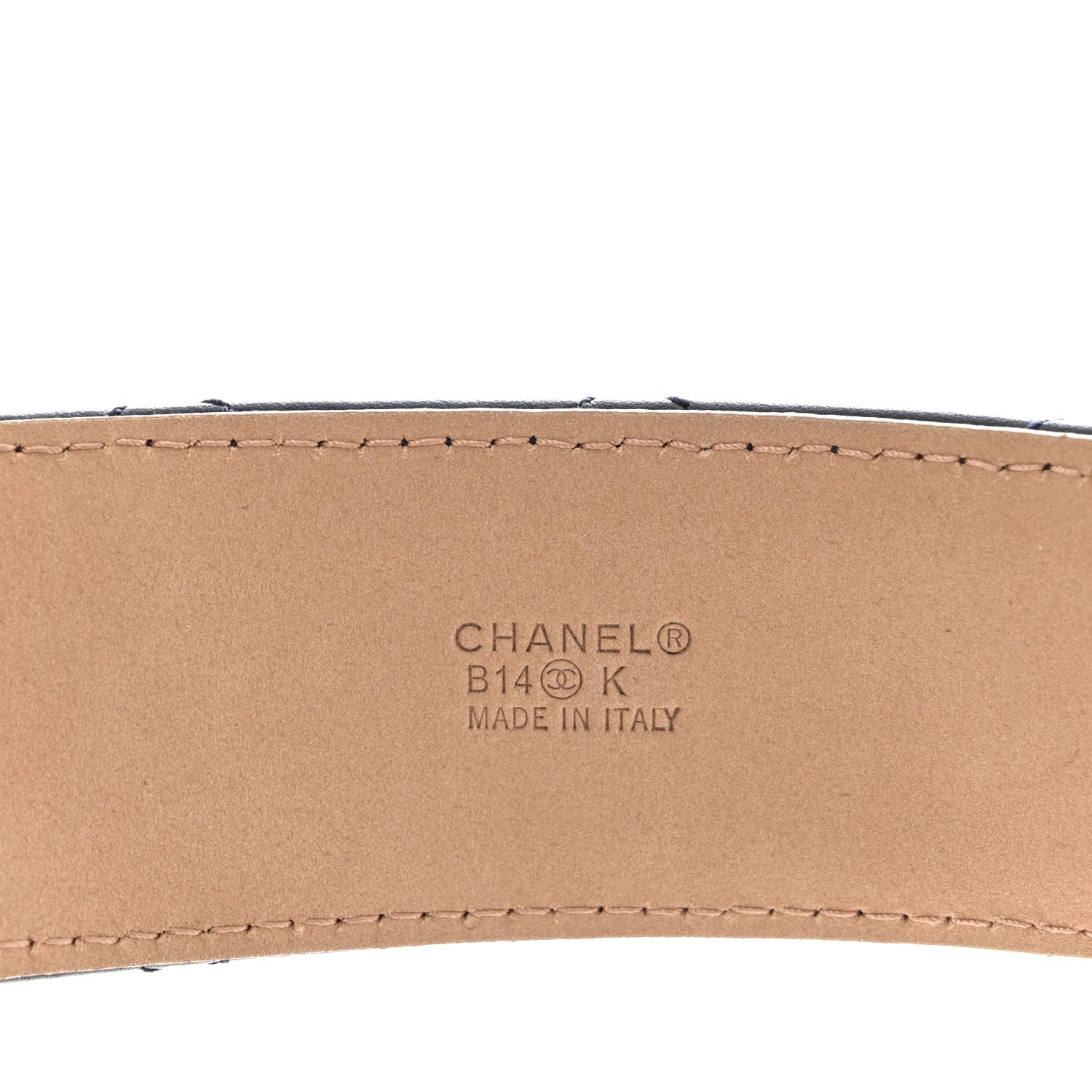 Chanel Lambskin Quilted CC Belt 85 34 Navy Blue 3 of 7