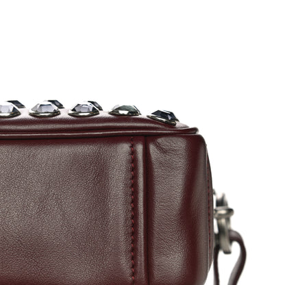 Prada Soft Calfskin Crystal Impunture Camera Bag Granato 10 of 13