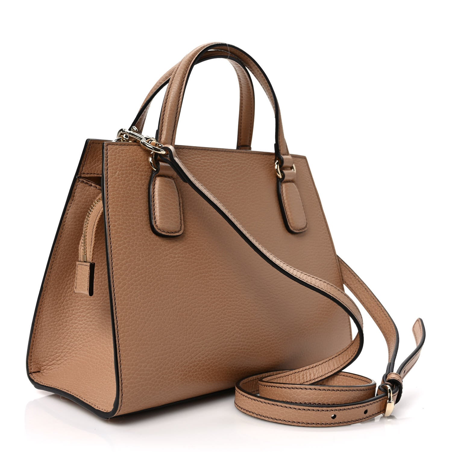 Gucci Dollar Calfskin Medium Soho Top Handle Satchel Camelia 3 of 12