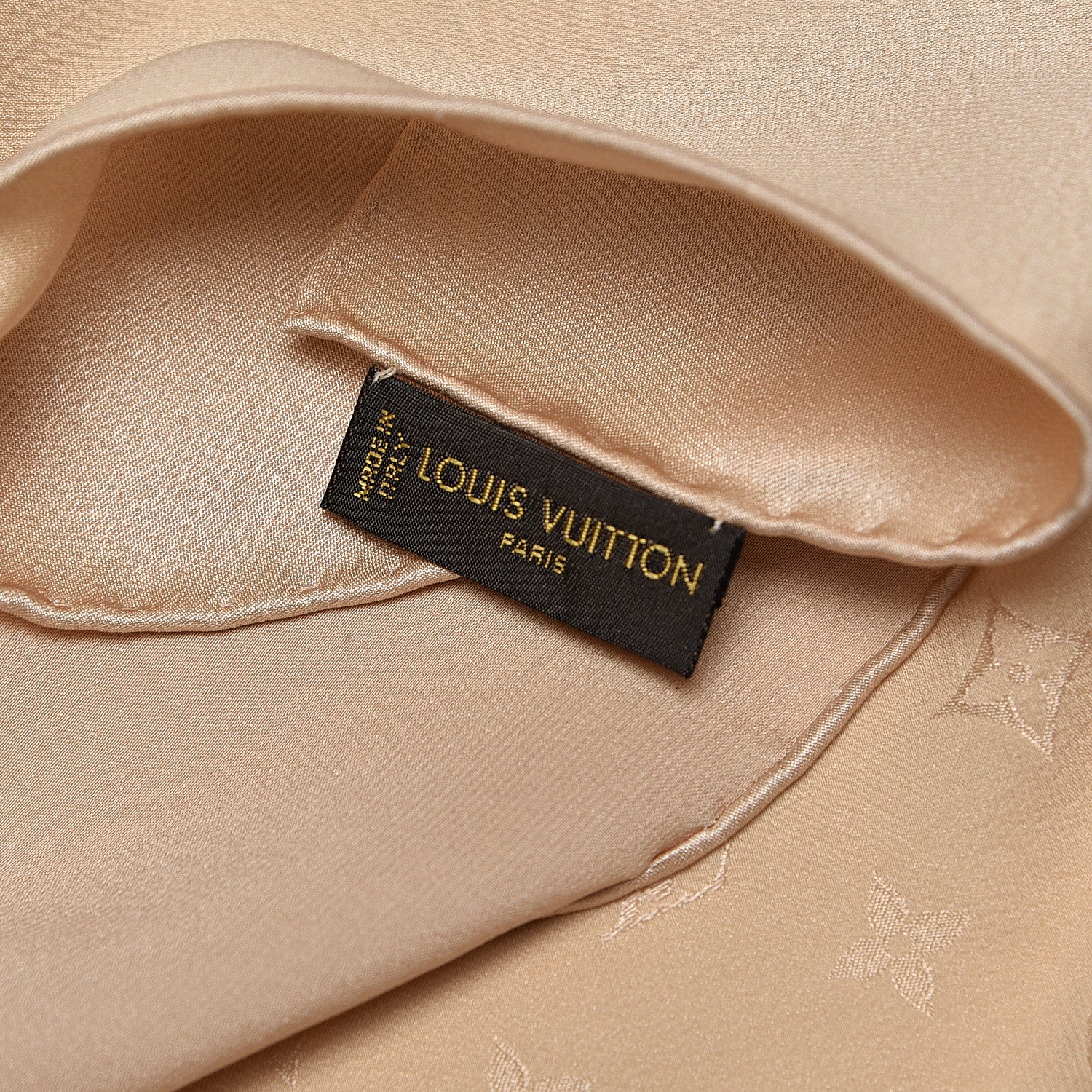 Louis Vuitton Silk Monogram Monaco Square Scarf Beige 3 of 3