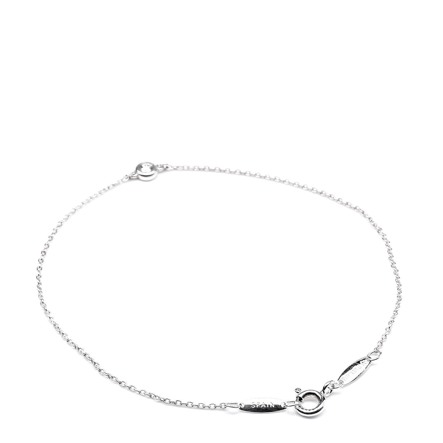 Tiffany Sterling Silver Diamond .05ct Elsa Peretti Diamonds by the Yard Bracelet 5 of 8