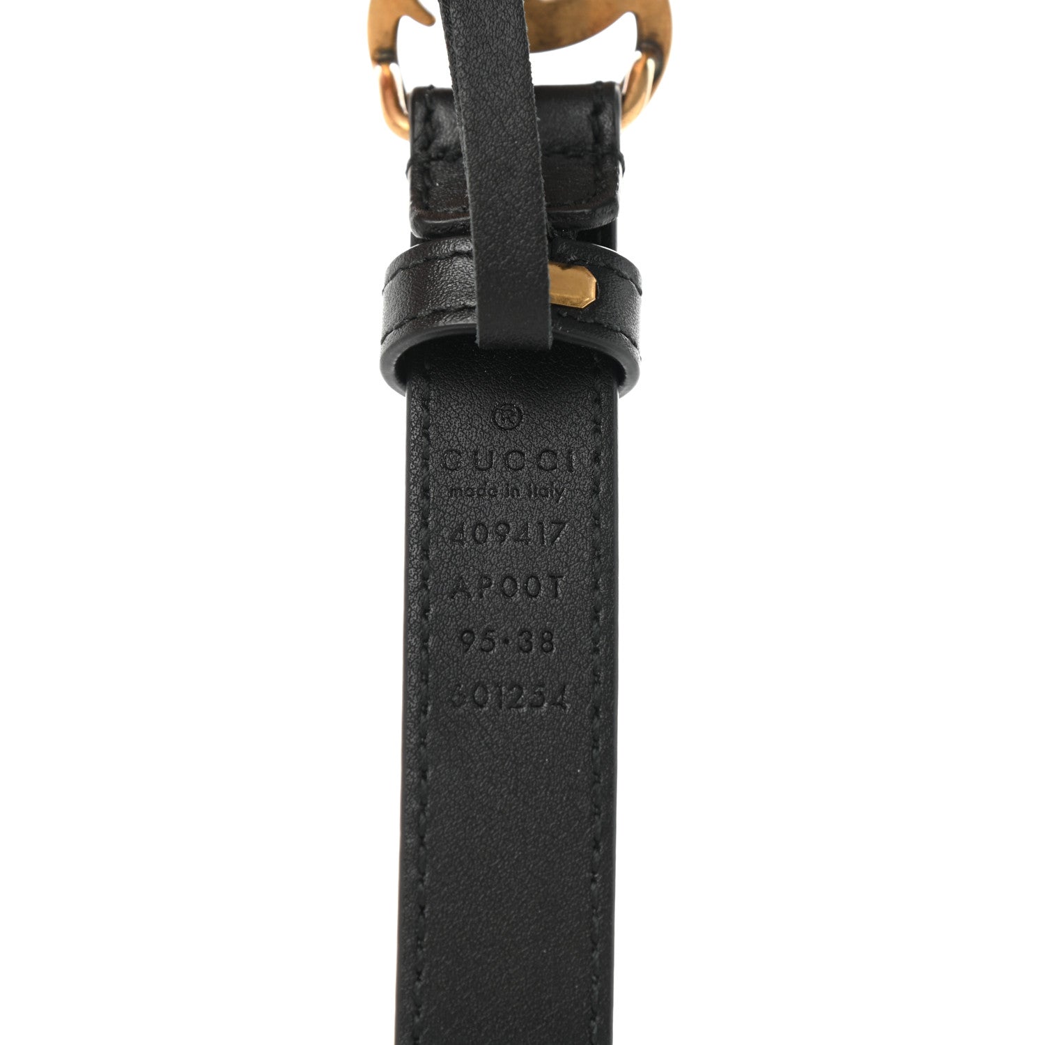 Gucci Calfskin Double G 20mm Belt 95 38 Black 3 of 6