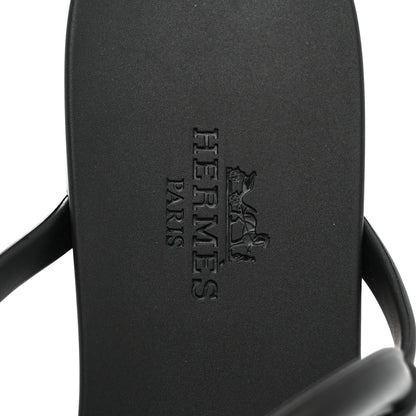 Hermes Rubber Womens Egerie Sandals 36 Black 8 of 9