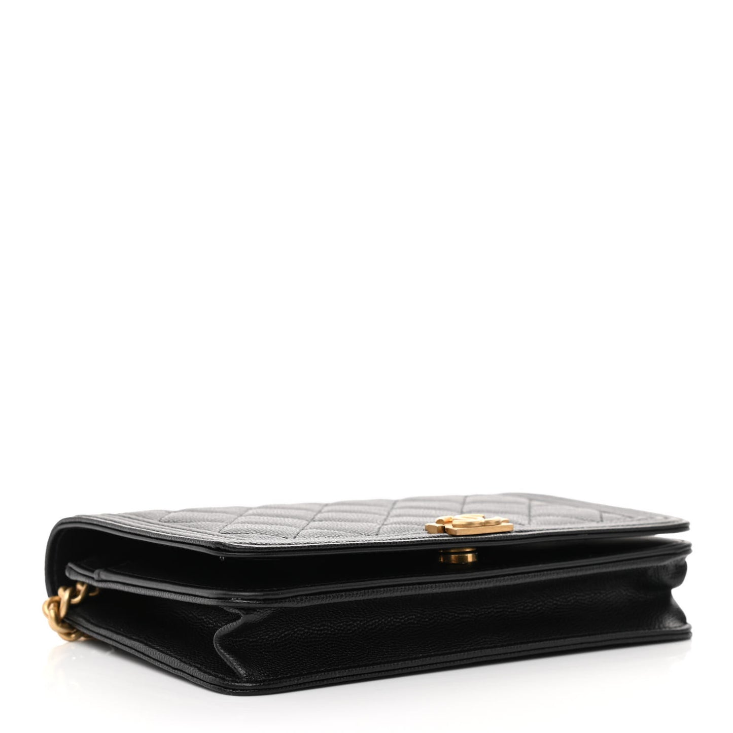 Caviar Quilted Boy Wallet On Chain WOC Black
