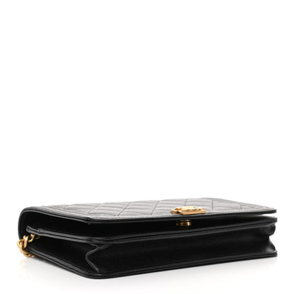 Chanel Caviar Quilted Boy Wallet On Chain WOC Black 4 of 13