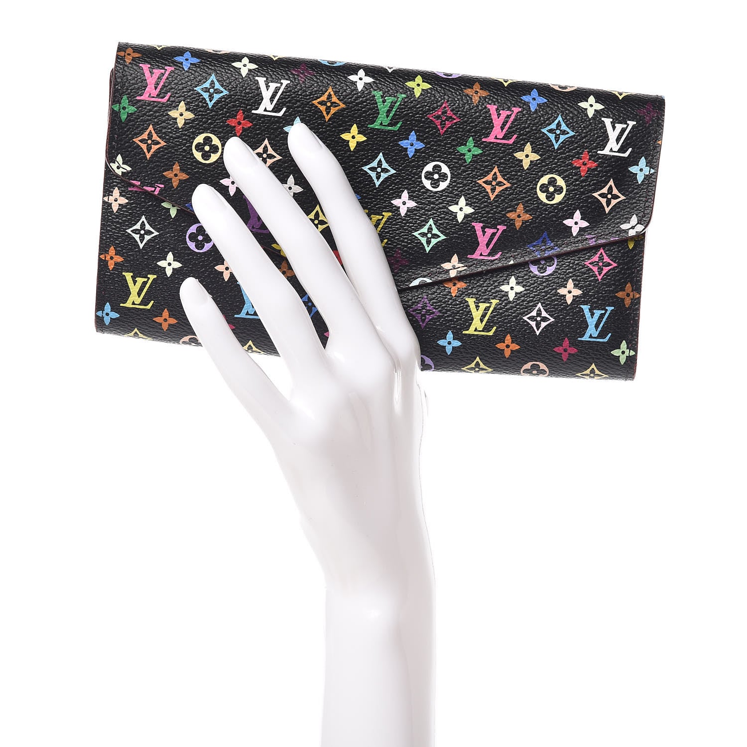 Louis Vuitton Monogram Multicolor Sarah Wallet NM Black Grenade 2 of 9