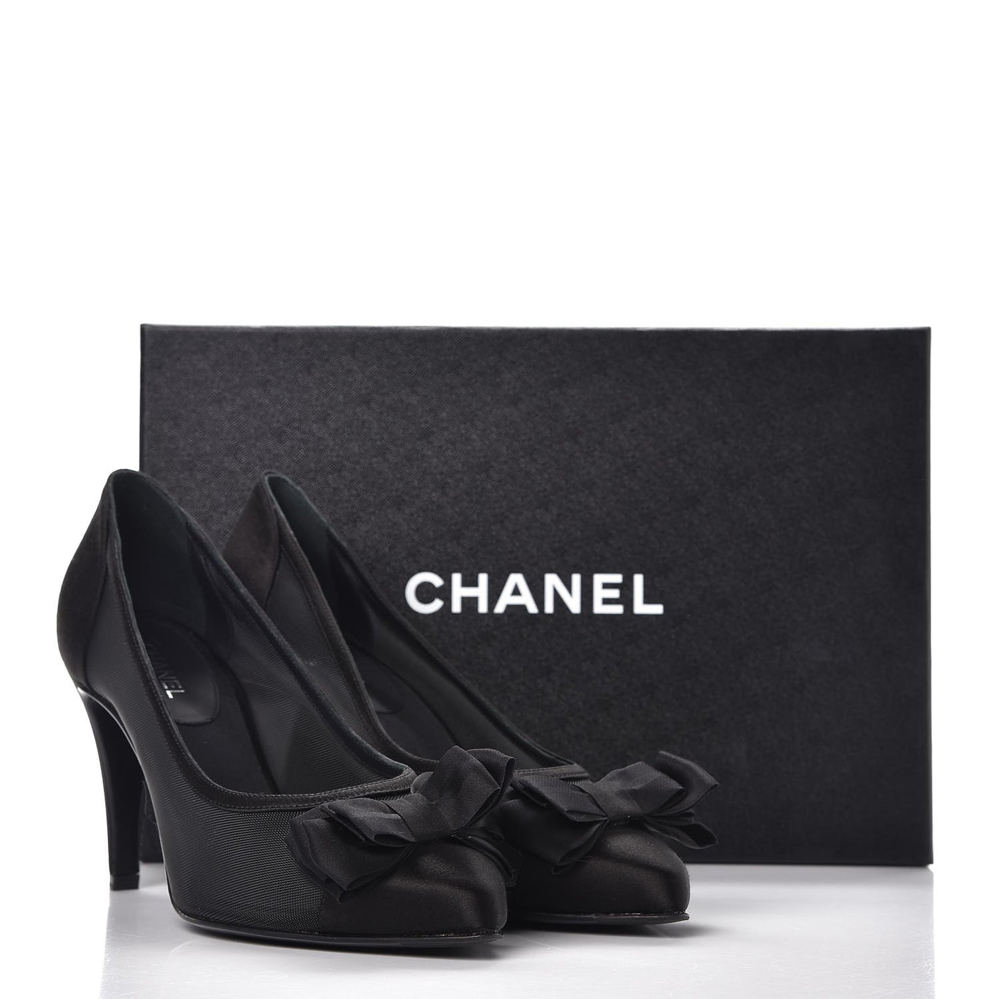 Mesh Satin Bow CC Pumps 39 Black