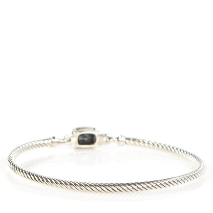 David Yurman Sterling Silver Diamond Hematite 3mm Petite Wheaton Bracelet 3 of 6