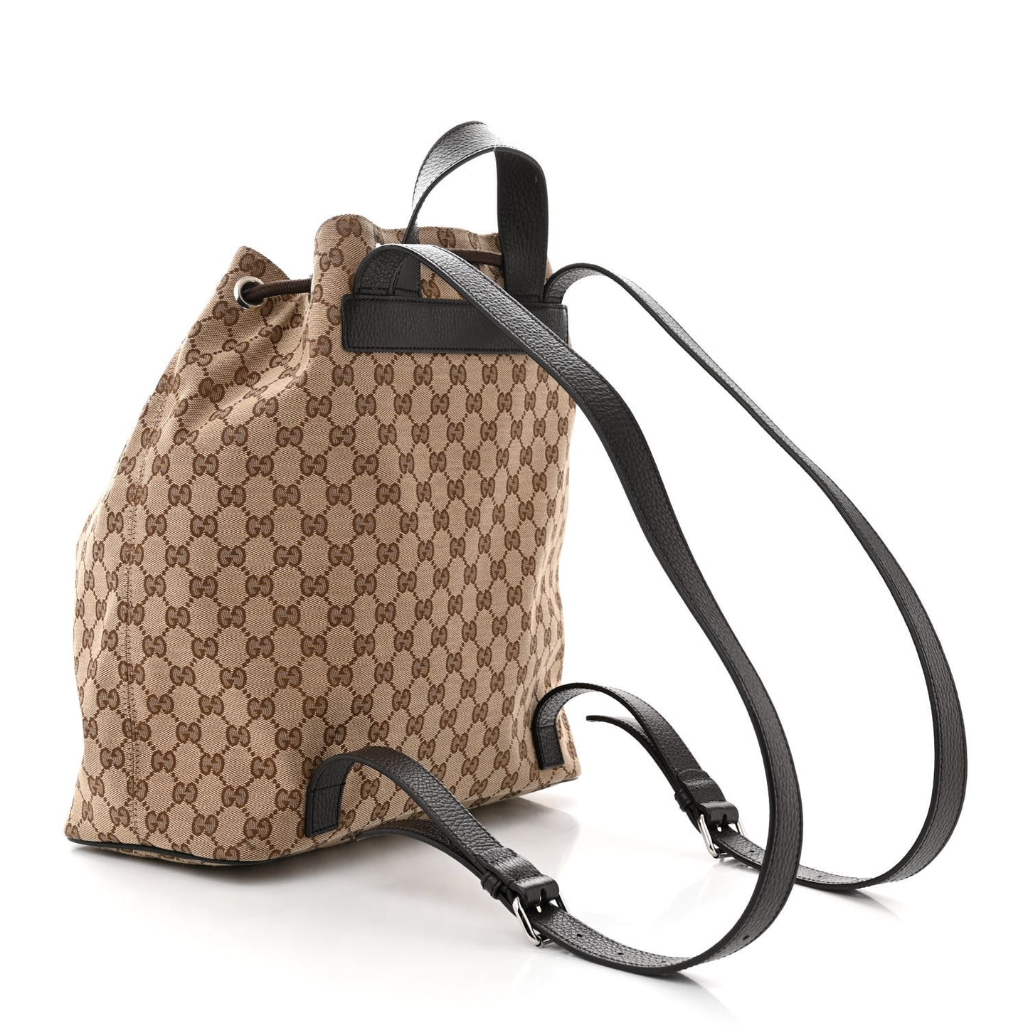 Monogram Dollar Calfskin O Drawstring Backpack Beige Ebony Testa di Moro Dark Chocolate