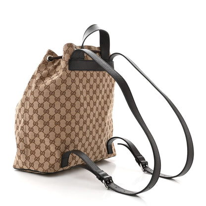 Gucci Monogram Dollar Calfskin O Drawstring Backpack Beige Ebony Testa di Moro Dark Chocolate 3 of 10