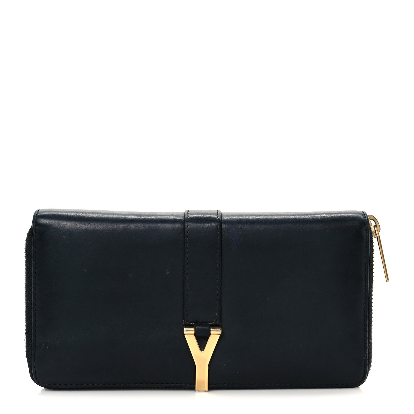 Calfskin Classic Y Ligne Zip Around Wallet Black