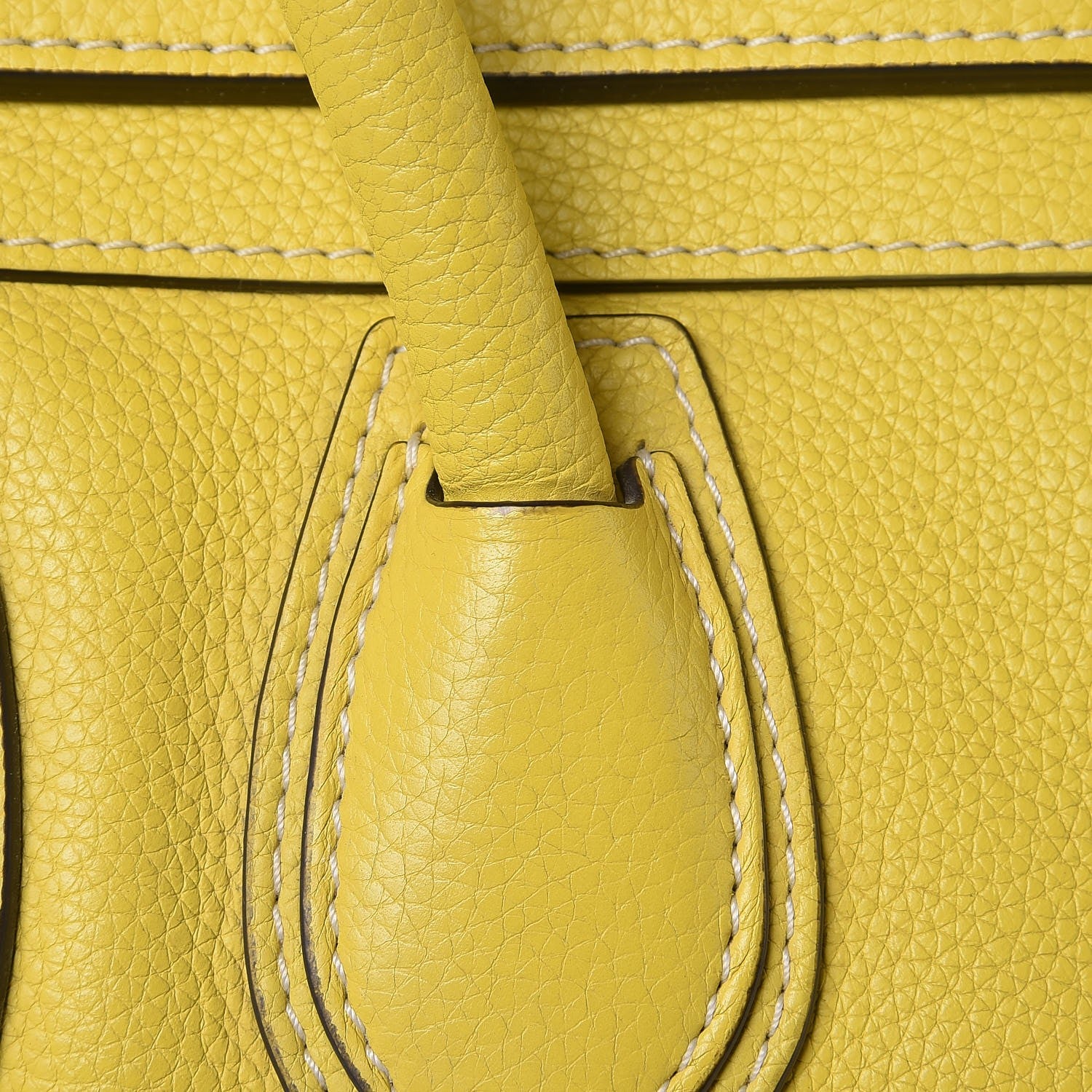Celine Drummed Calfskin Mini Luggage Citron 14 of 18