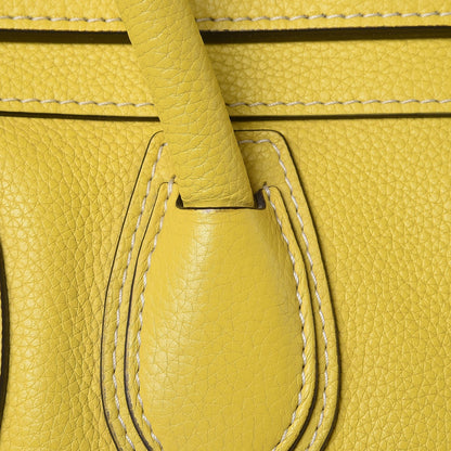 Celine Drummed Calfskin Mini Luggage Citron 14 of 18