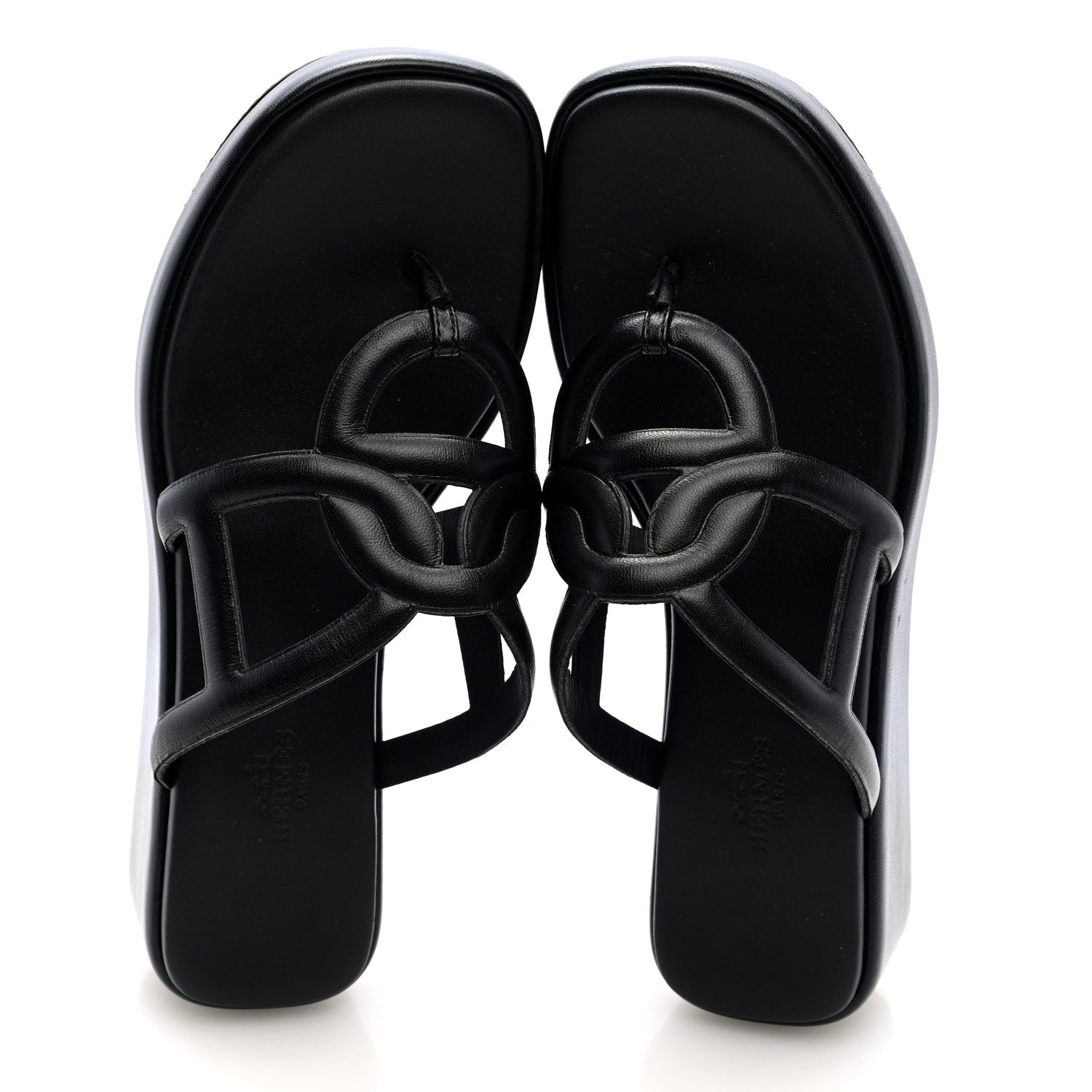 Hermes Nappa Gipsy Sandals 38 Black 2 of 9
