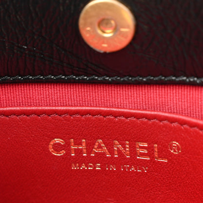 Chanel Shiny Crumpled Calfskin Quilted Small Wavy CC Hobo Black 6 of 11
