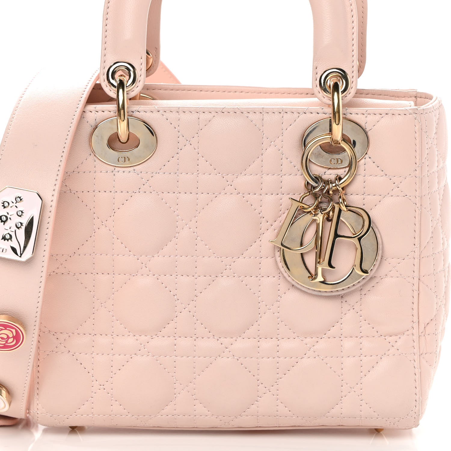 Christian Dior Lambskin Cannage Small Lucky Badges My Lady Dior Pink 8 of 16