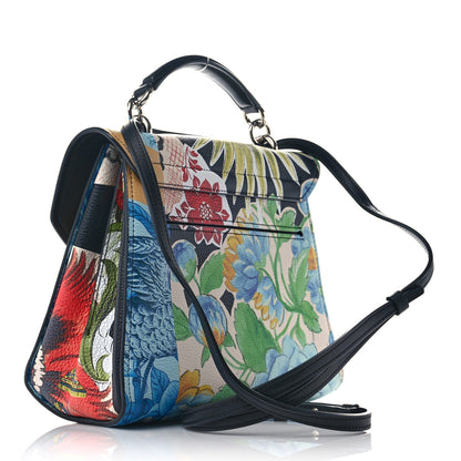 Salvatore Ferragamo Calfskin Floral Print Margot Top Handle Satchel Multicolor 2 of 7