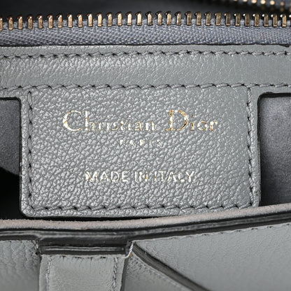 Christian Dior Grained Calfskin Saddle Bag Grey Stone 6 of 12