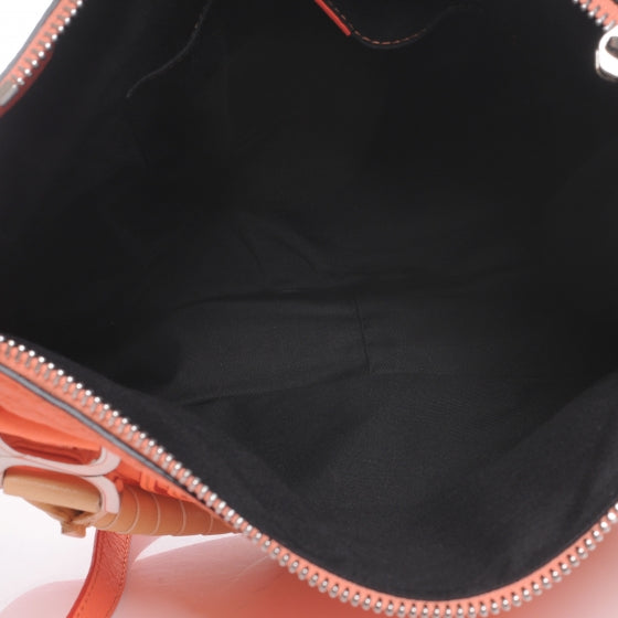Grained Calfskin Medium Marcie Satchel Orange Fizz