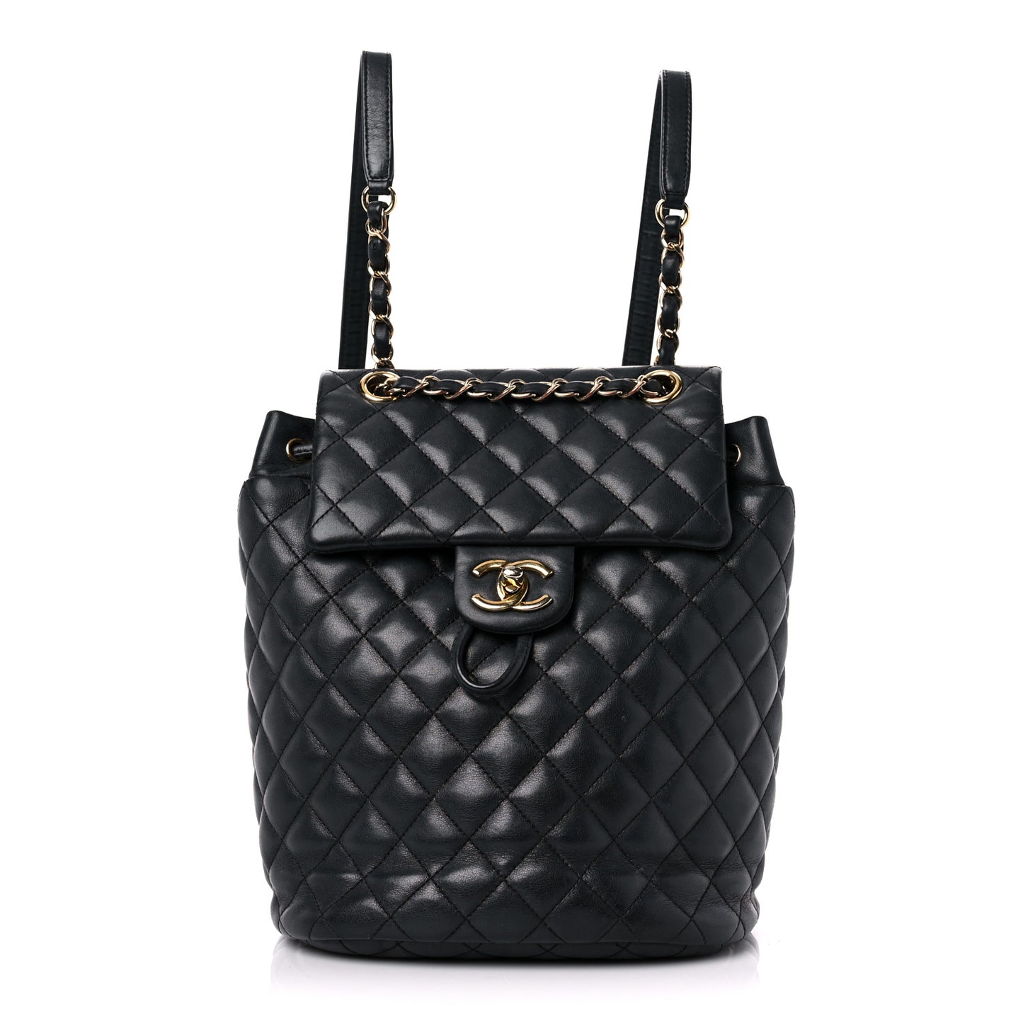Calfskin Quilted Small Urban Spirit Backpack Black