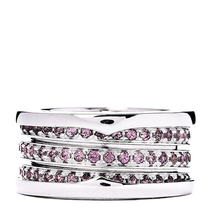 Bulgari 18K White Gold Pink Sapphire B.Zero1 Three-Band Ring 53 6.25 1 of 5