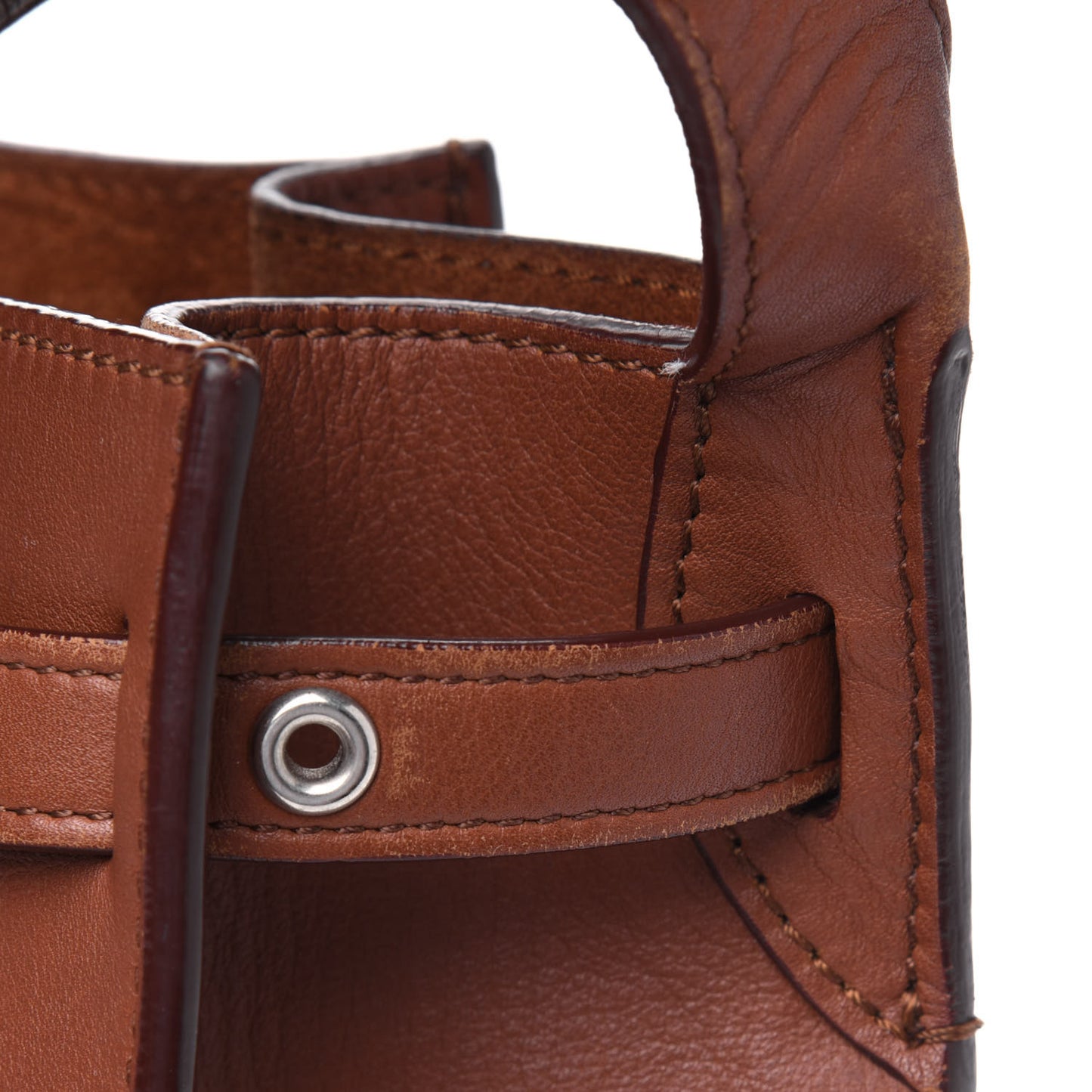 Smooth Calfskin Long Strap Big Bucket Bag Tan