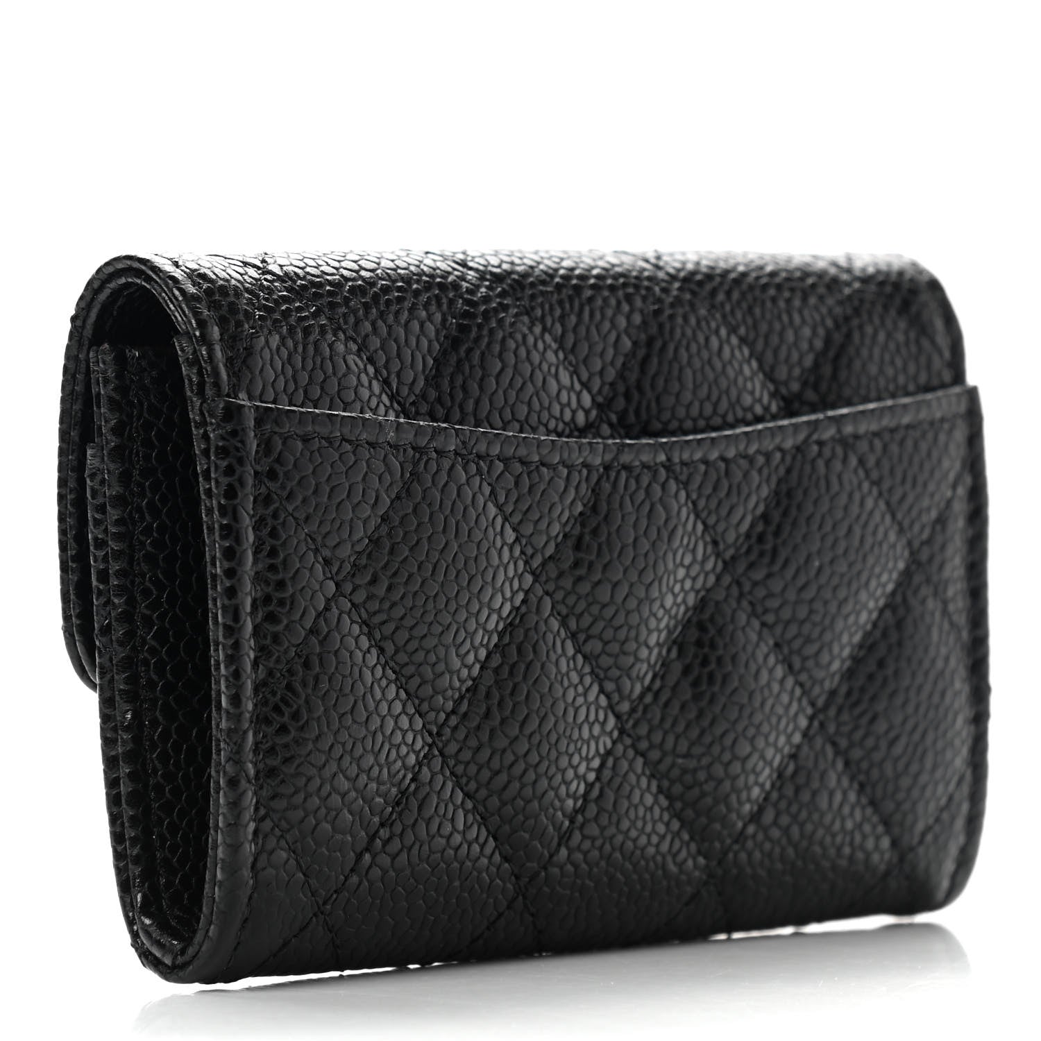 Chanel Caviar Quilted Flap Card Holder Wallet Black 3 of 9