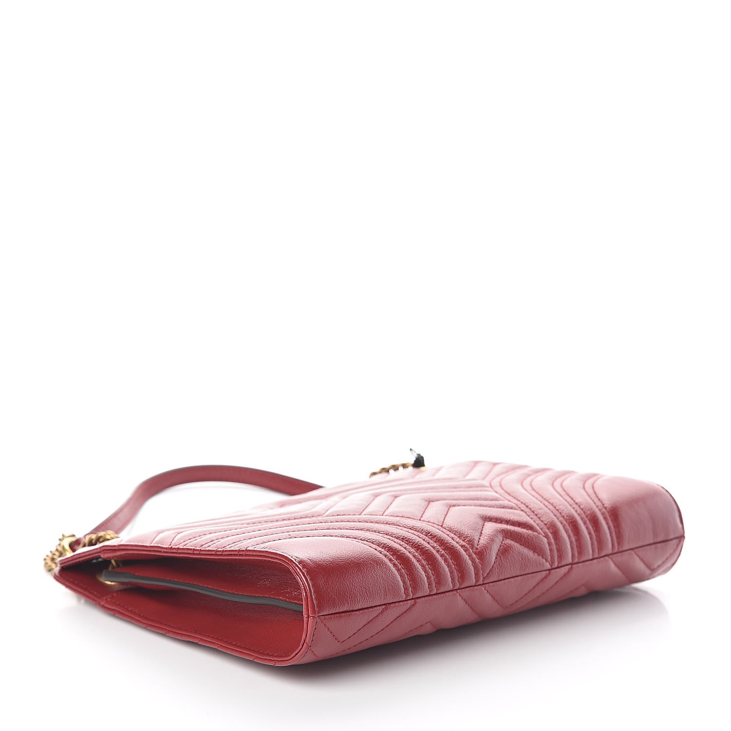 Gucci Azalea Calfskin Matelasse Heart Medium GG Marmont Slim Shoulder Bag Romantic Cerise 4 of 9