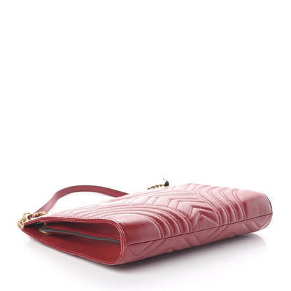 Gucci Azalea Calfskin Matelasse Heart Medium GG Marmont Slim Shoulder Bag Romantic Cerise 4 of 9