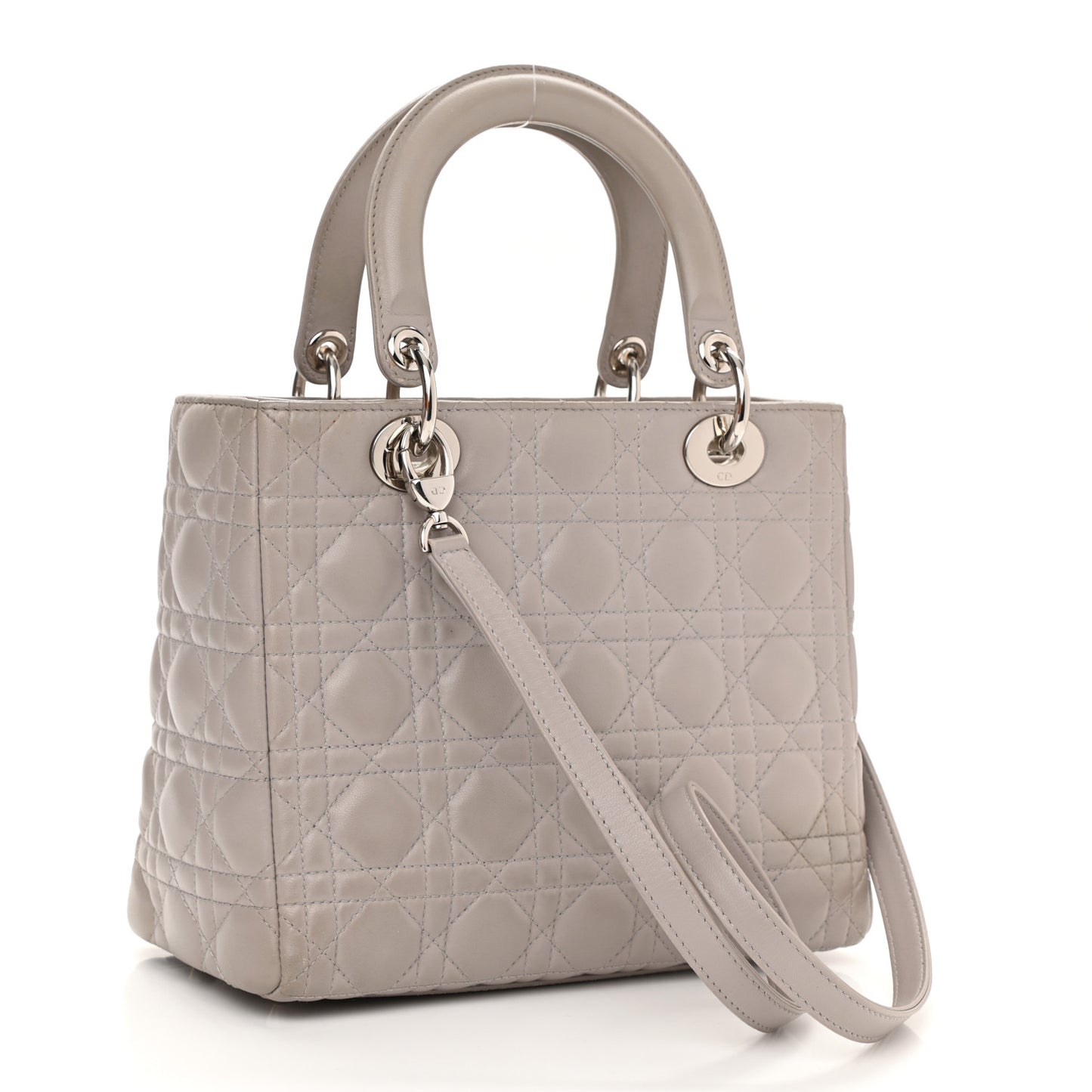 Lambskin Cannage Medium Lady Dior Grey