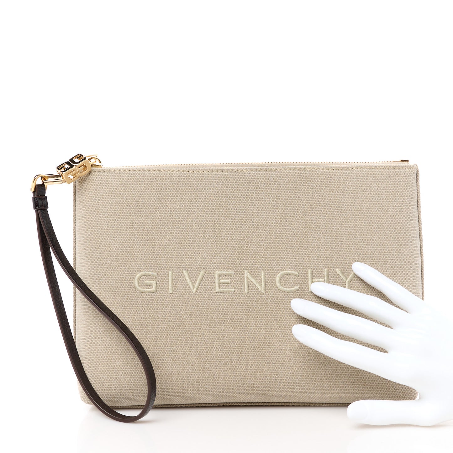 Canvas Travel Pouch Pouch Wristlet Army Beige