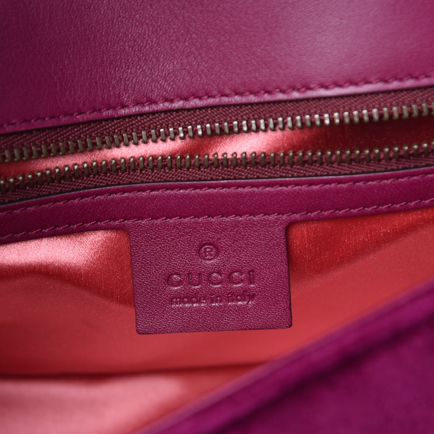 Velvet Matelasse Small GG Marmont Shoulder Bag Fuchsia Violet Cyclamen