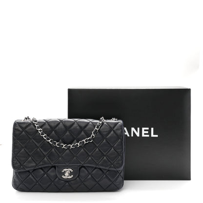 Chanel Lambskin Quilted Jumbo Chanel 3 Flap Navy 11 of 11