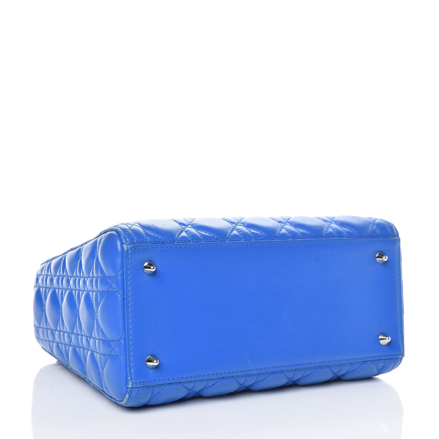 Lambskin Cannage Medium Lady Dior Blue Persan