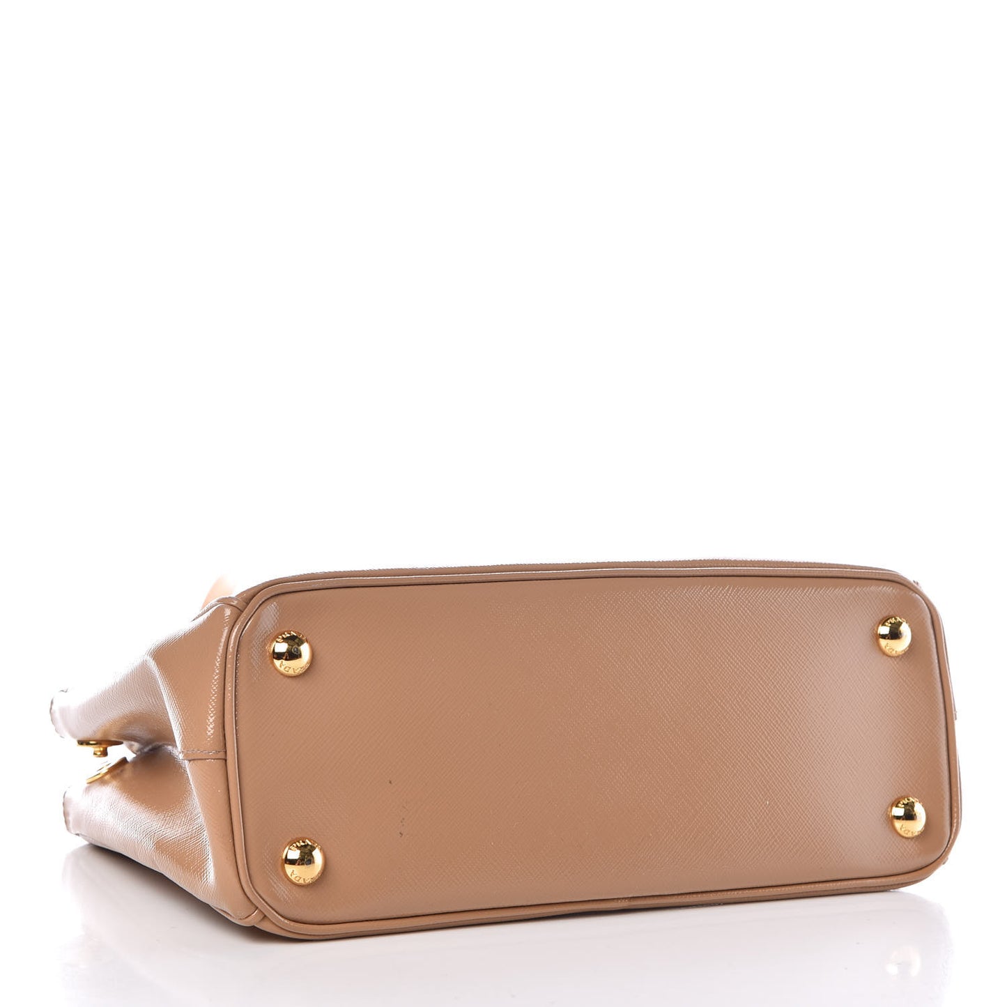Saffiano Vernice Mini Galleria Double Zip Tote Noisette