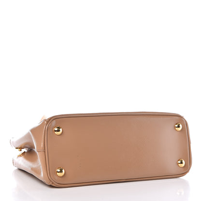 Prada Saffiano Vernice Mini Galleria Double Zip Tote Noisette 5 of 20