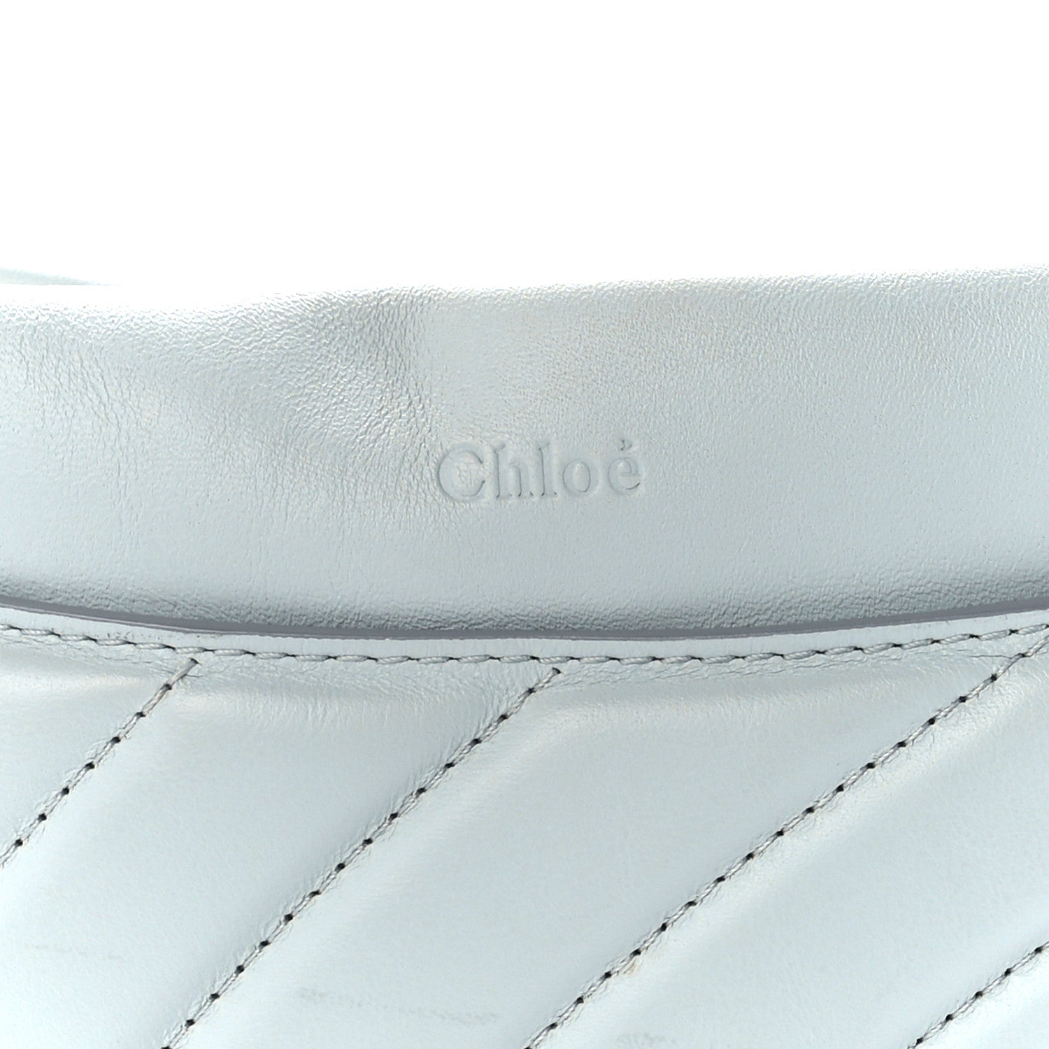Chloe Smooth Calfskin Quilted Medium Roy Clutch Airy Grey 8 of 12