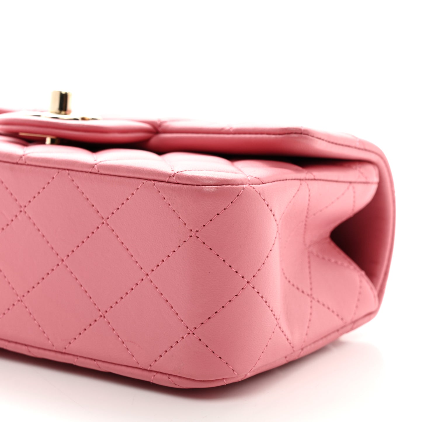 Caviar Quilted Mini Top Handle Rectangular Flap Pink
