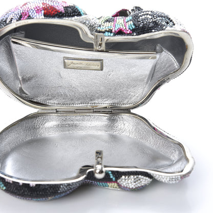Judith Leiber Swarovski Crystal Sleeping Cat Minaudiere Clutch Black Multicolor 6 of 9
