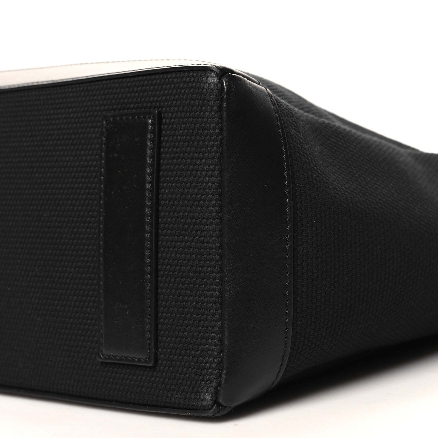 Canvas Calfskin Logo Tote Black